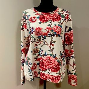 White floral sweater